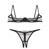 Roger Lodger - Open bra & crotchless panty set - Plastic Emporium