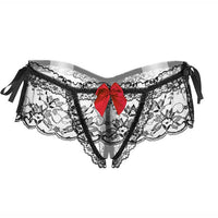 Hope Morgan Collection - Pearl thong and Crotchless lace briefs - Plastic Emporium